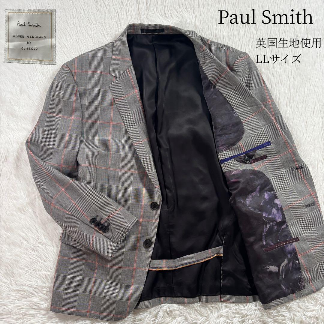 極美品 ポールスミス テーラード 英国生使用 グレンチェック 総裏 花柄 LL