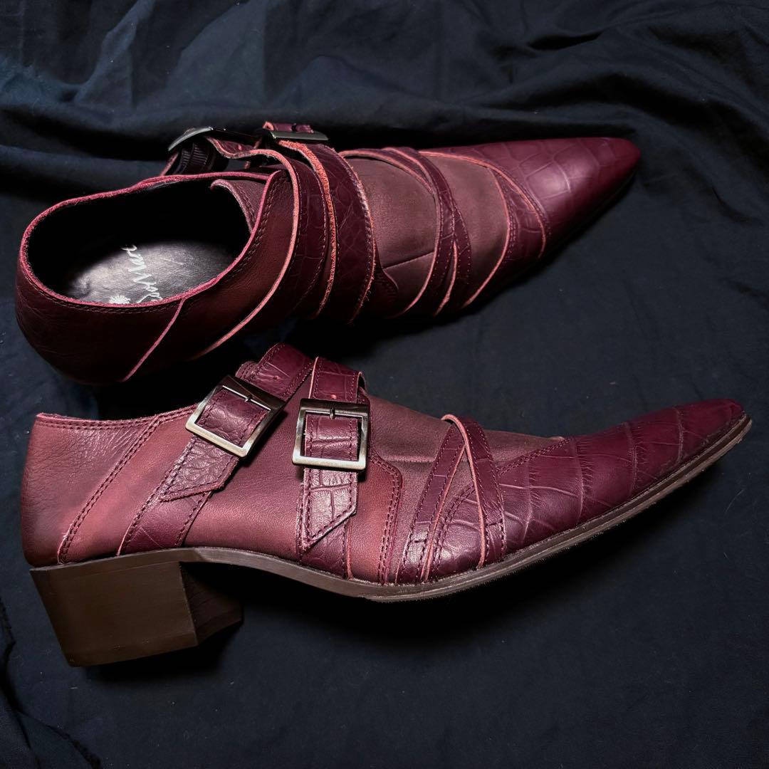 【未使用】トルネードマート　本革レザーシューズ　革靴　ボルドー