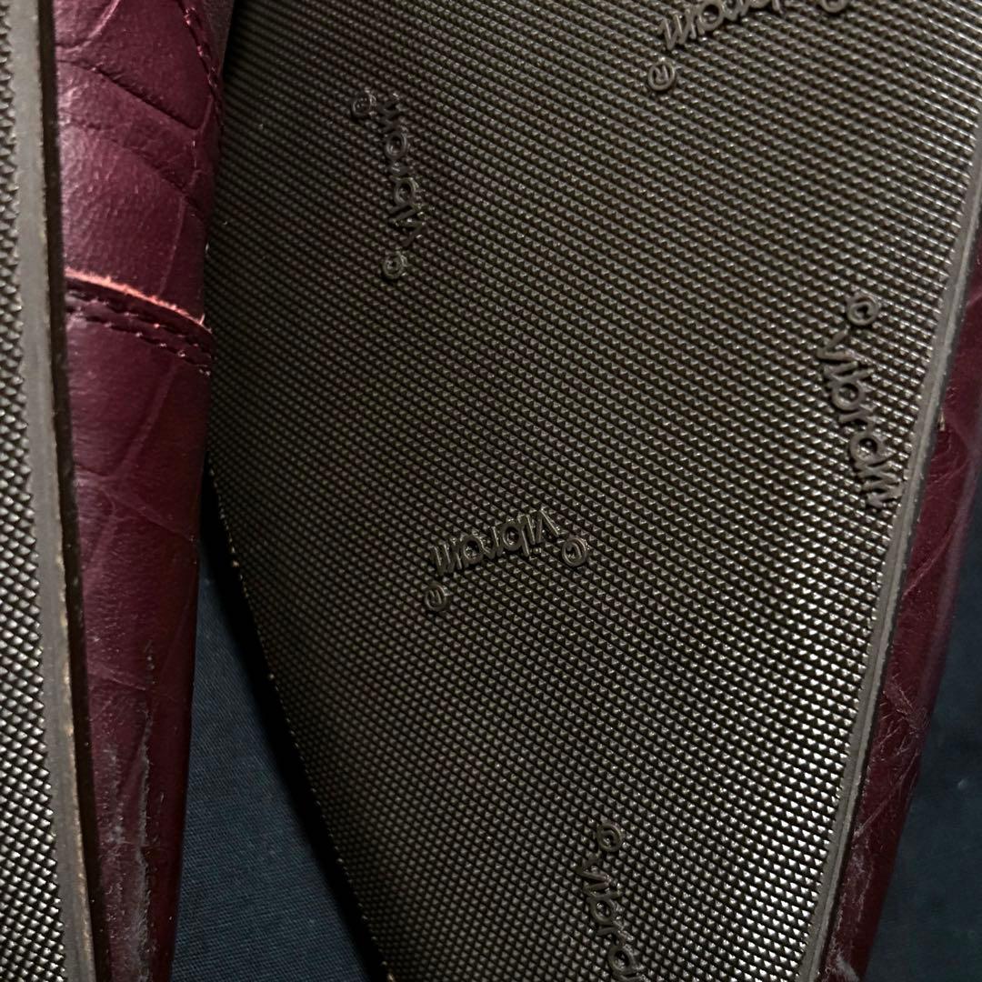 【未使用】トルネードマート　本革レザーシューズ　革靴　ボルドー