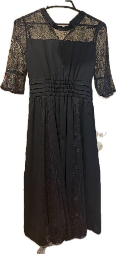 【niana】 ビスチェ風ハイネックレース結婚式ワンピース　shortサイズ