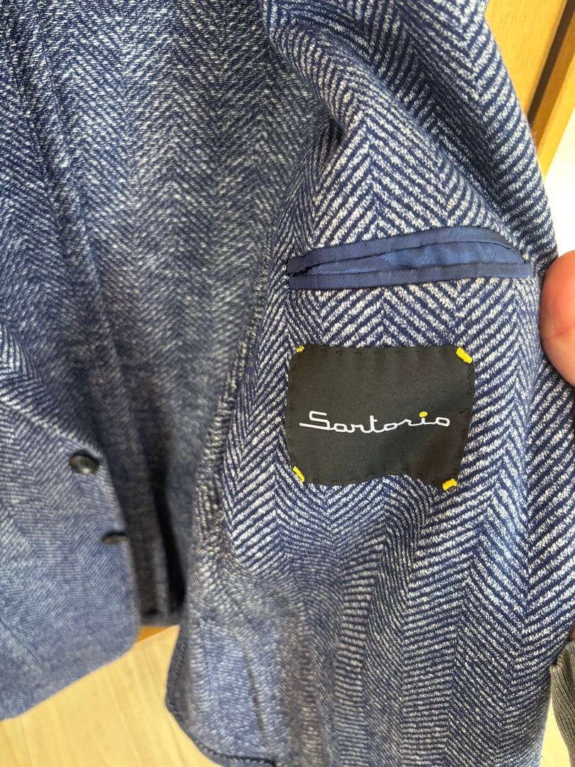 Sartoria ネイビー ヘリンボーン テーラードジャケット