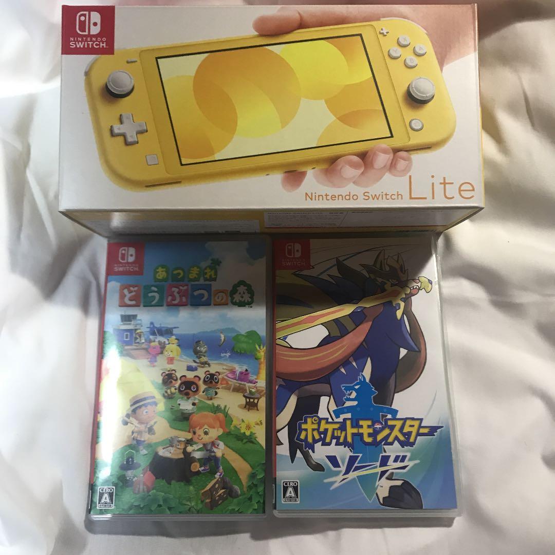 Switch lite 本体　スイッチライト　どうぶつの森　ポケモンソード