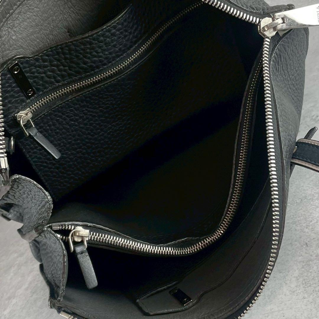 【美品】フルラ トートバッグ ジョーヴェ オールレザー ブラック