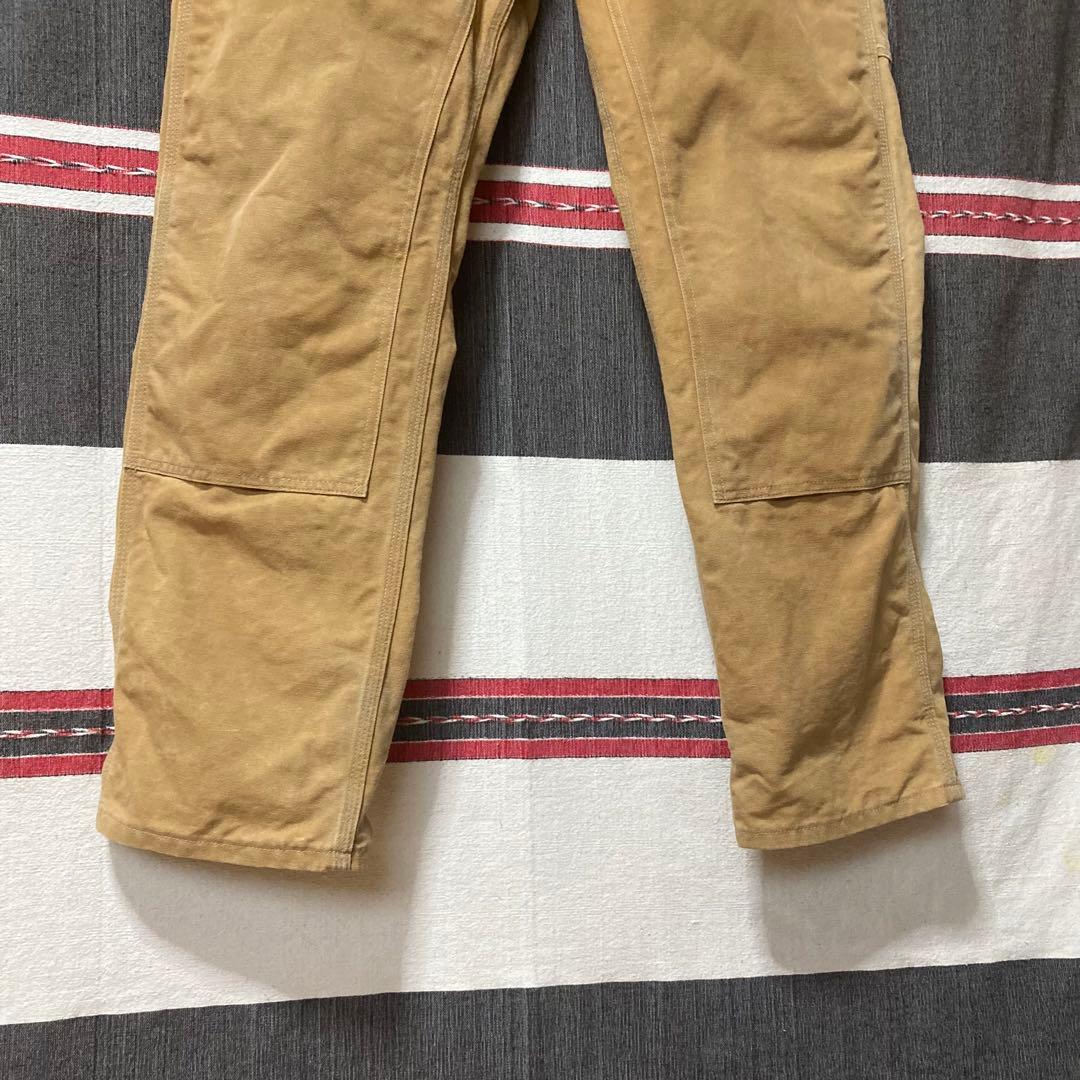 00s Carhartt ダックダブルニーパンツ カーキ W34 大人気 希少
