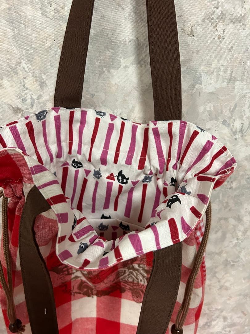 ラヴィ　ハンドメイドジョリーフルール 持ち手付巾着袋エピ＆ファスナーポーチ