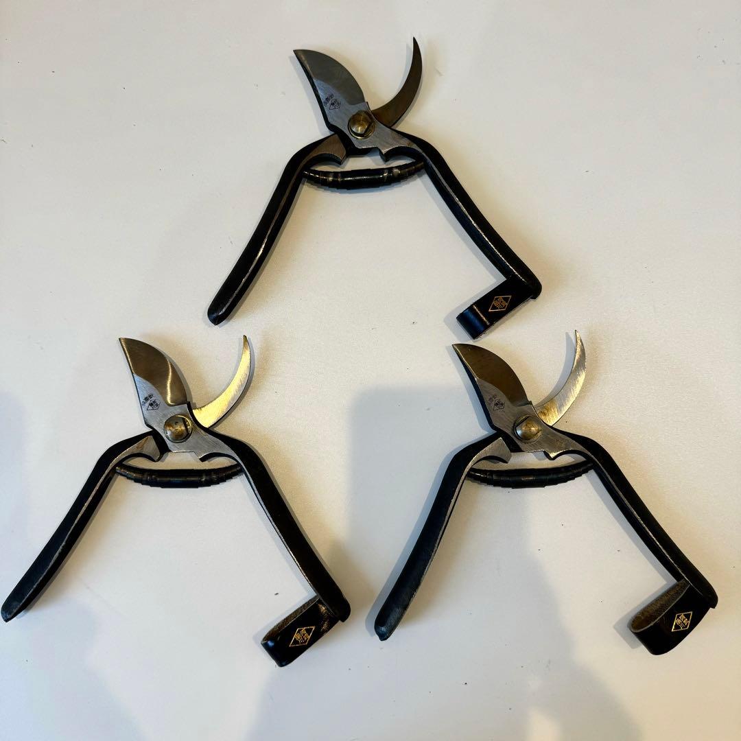 【阿武隈川】剪定鋏 特製 アゴ止式　約18cm 箱付き　6本セット　① ②