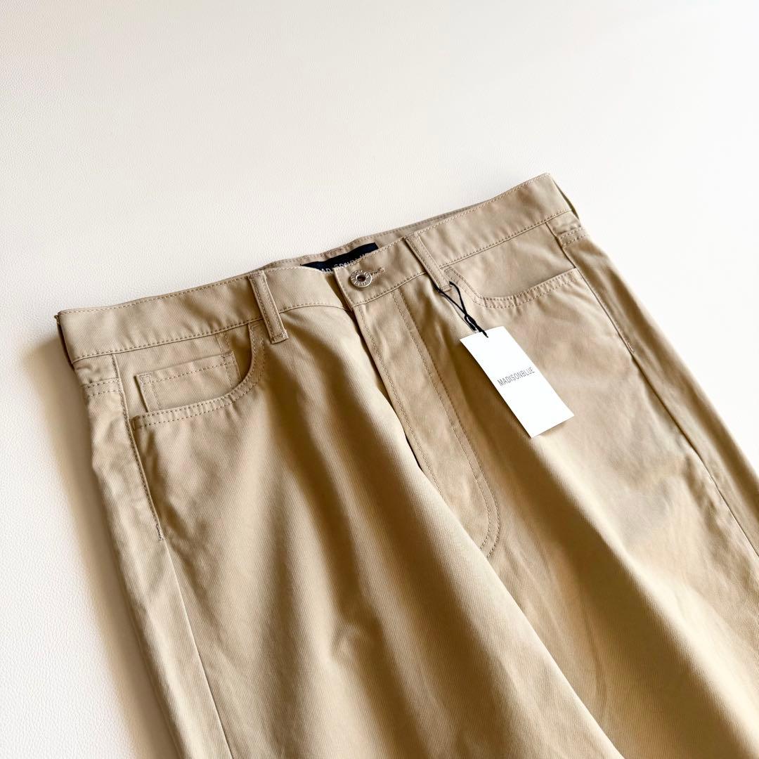 新品タグ付 【マディソンブルー】チノパンツ コットン 日本製 ハイウエスト 04