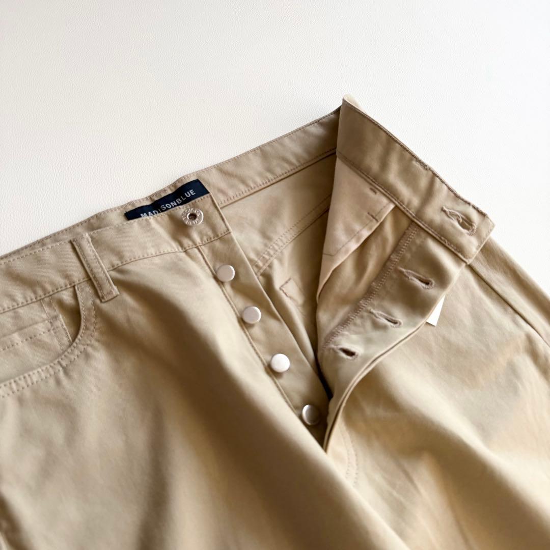 新品タグ付 【マディソンブルー】チノパンツ コットン 日本製 ハイウエスト 04