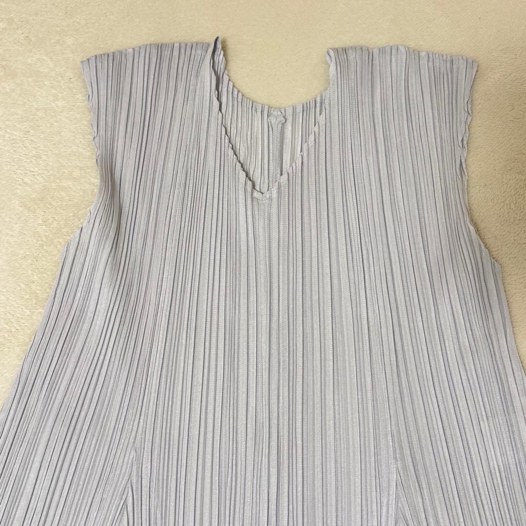 極美品✨PLEATS PLEASE プリーツ　チュニック　ライトグレー　Lサイズ