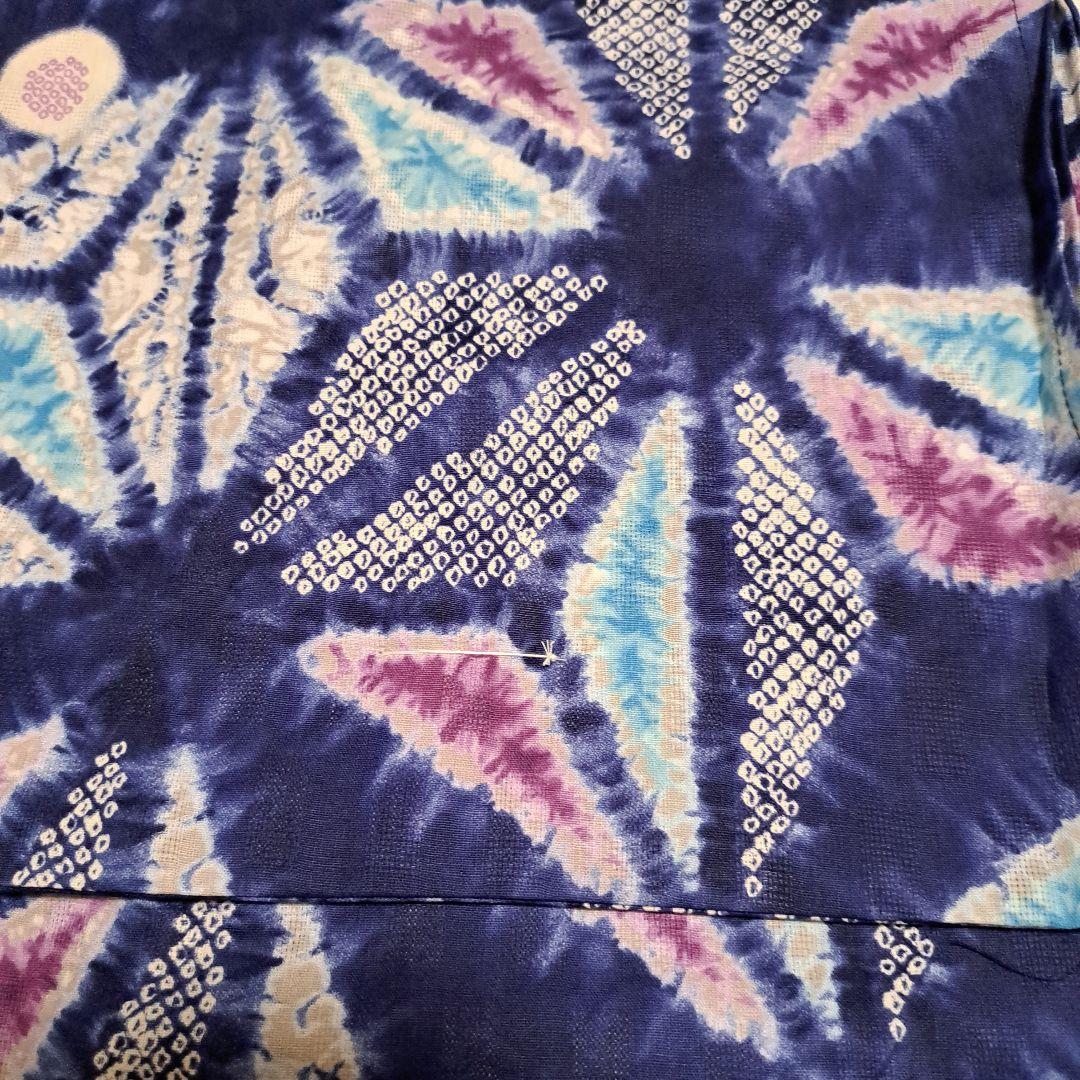 No.5396　浴衣 　絞り風　仕立済　新品未使用