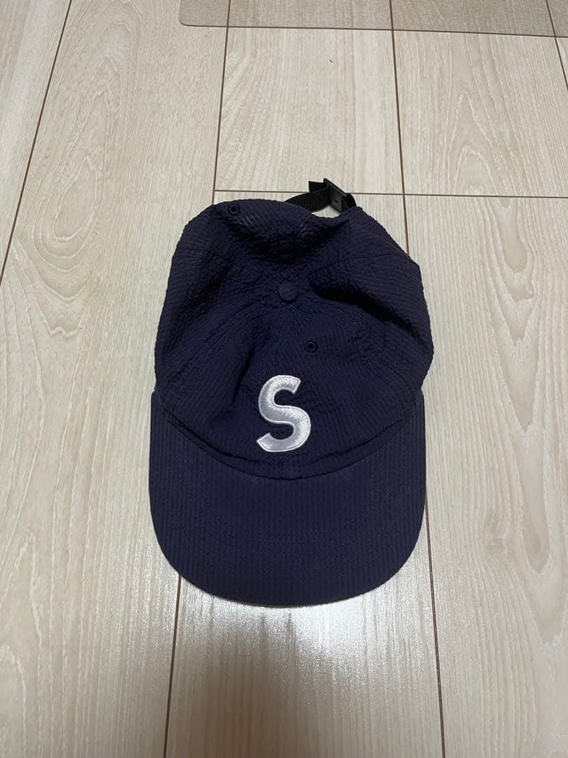 帽子 Supreme Seersucker S Logo 6-Panel Navy