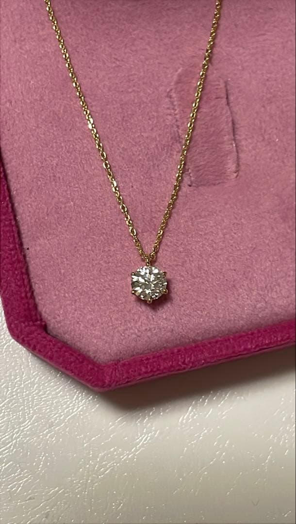 天然 ダイヤモンド F VS 一粒ネックレス 0.514ct K18YG