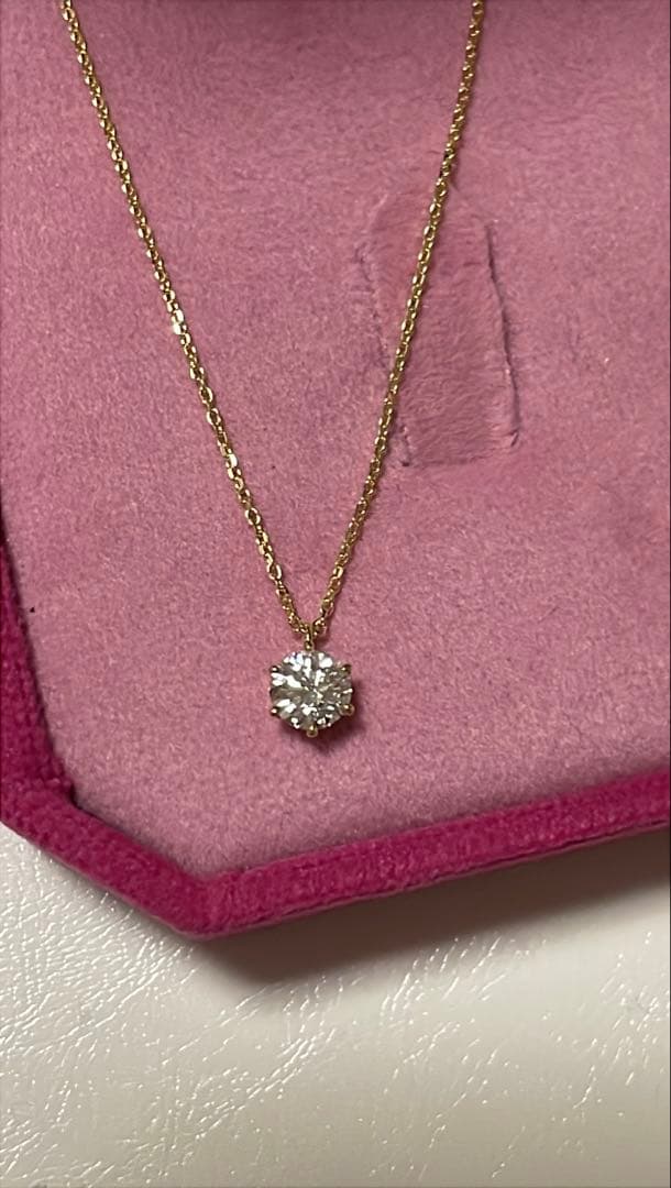 天然 ダイヤモンド F VS 一粒ネックレス 0.514ct K18YG