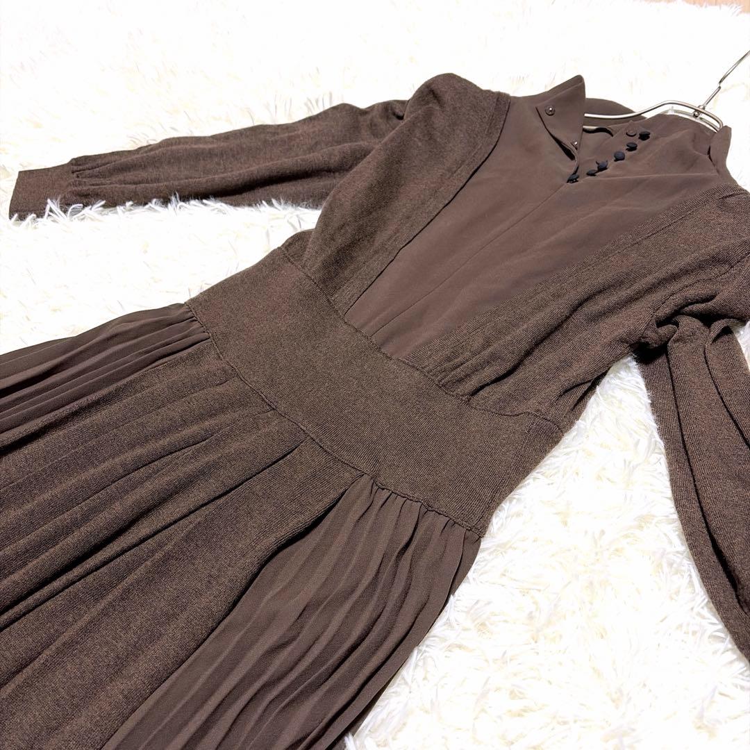 ワンピース Ameri vintage SIDE PLEATS KNIT DRESS M