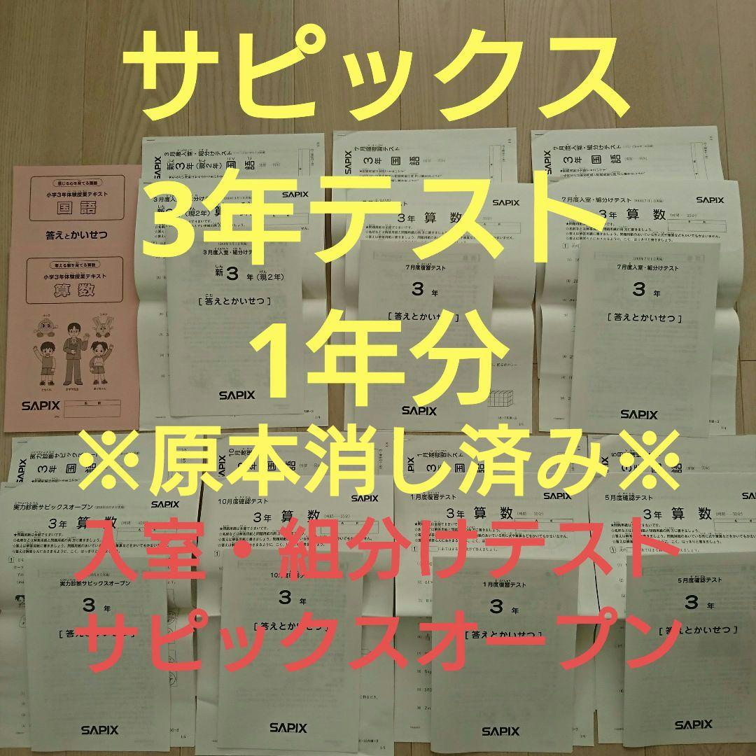 サピックス 3年 テスト 1年分まとめて 組分けテスト 入室テスト オープン