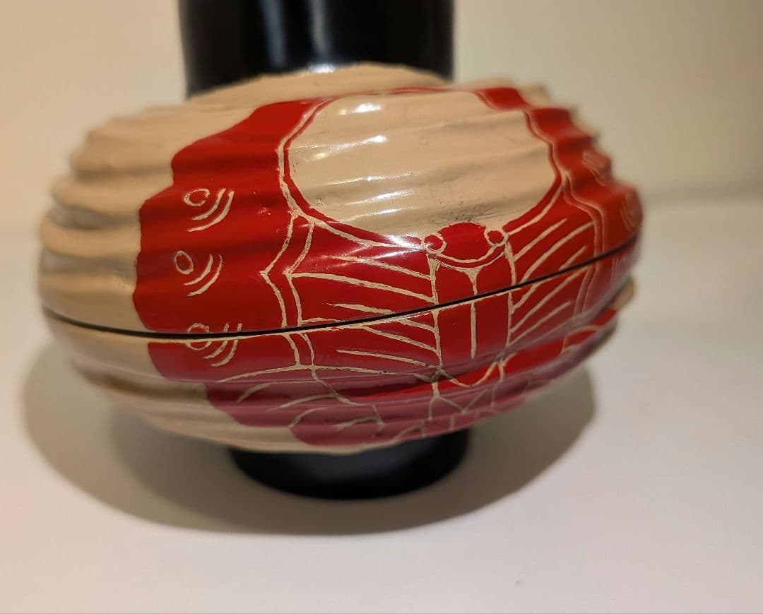 二代『川瀬表完』乾漆　提灯香合　茶道具　共箱　蝶　家紋