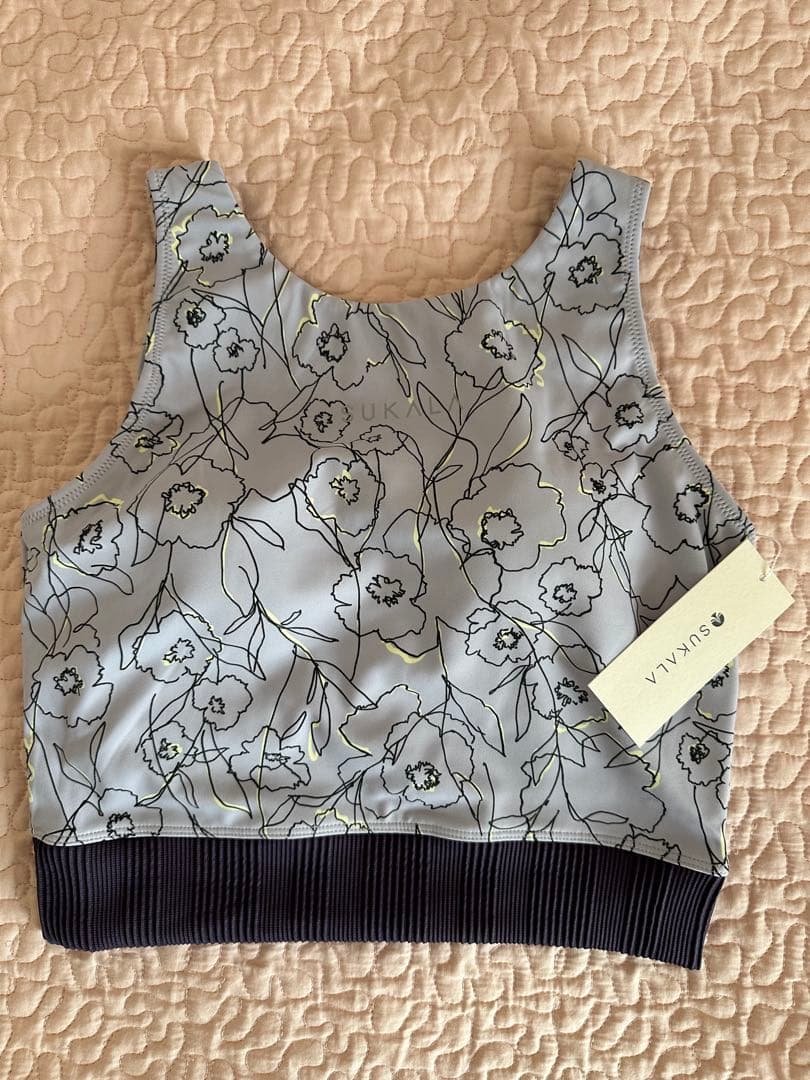 【SUKALA】ドローイングフラワーショートタンクトップ