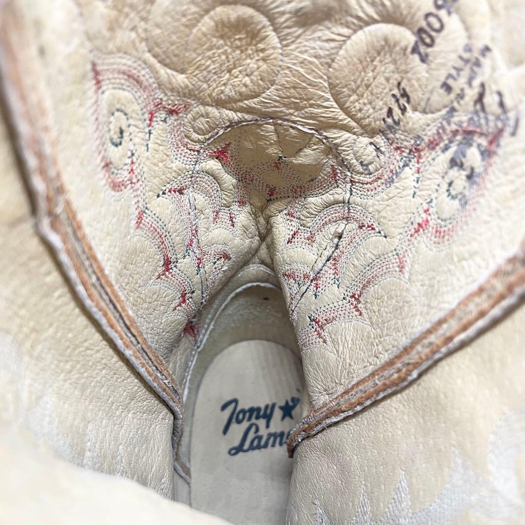 【良品】Tony Lama トニーラマ ウエスタンブーツ 刺繍 レザー ブラウン