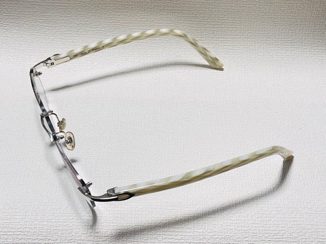 美品 Cartier カルティエ メガネ - 135 シルバー 度入り 大理石調