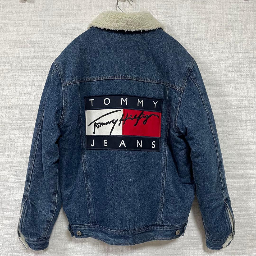   トミー　ボアデニムジャケット フラッグロゴ　 M