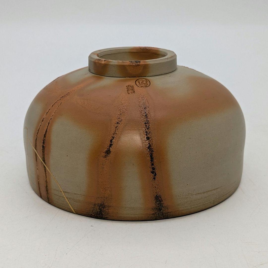 【金継ぎあり】三代 松田華山 備前焼 緋襷茶盌 共箱共布 抹茶碗 茶道具 茶器