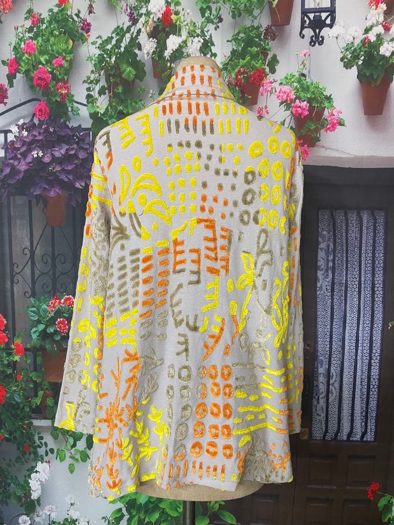 とも173新品KAGURAYA11000円フロッキープリントチュニック