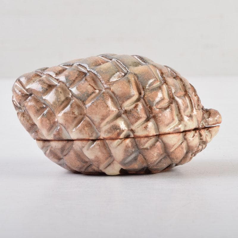 茶道具　萩焼　十三代　田原陶兵衛造　松実香合　共布共箱　V　8997