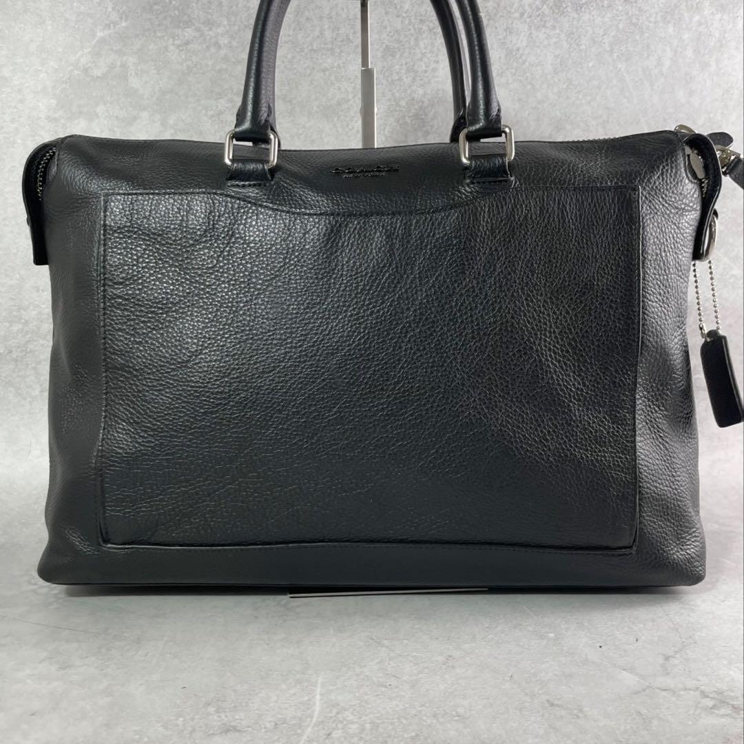 COACH 2WAY ブラック　黒いレザー ビジネスバッグ