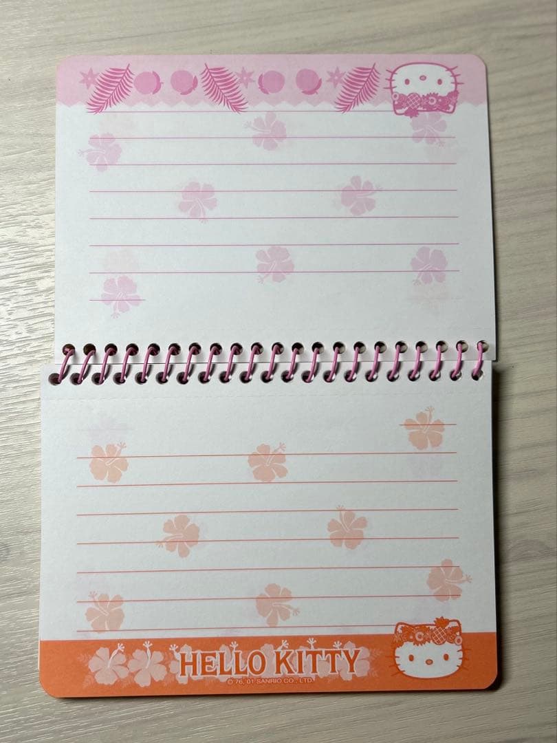 サンリオ ハローキティ ハイビスカス リングメモ帳 平成 レトロ
