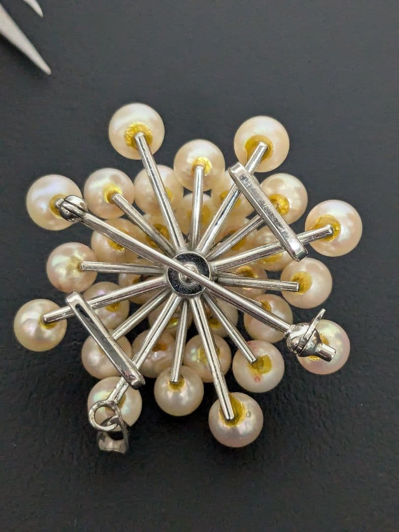 リ*ン様 本真珠　パールブローチ　帯留め　SILVER950