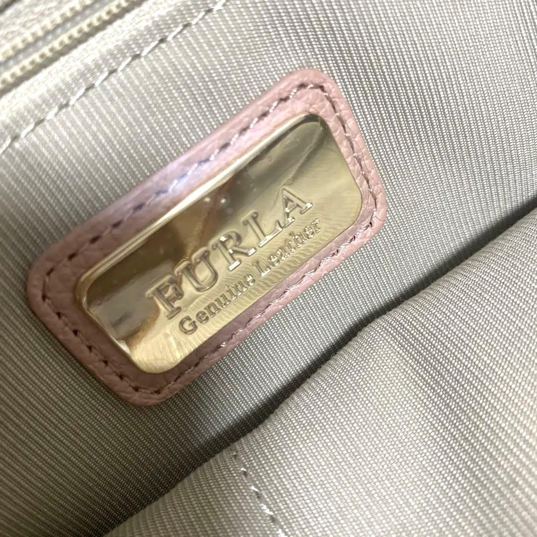 FURLA フルラ　ピンク レザー トートバッグ