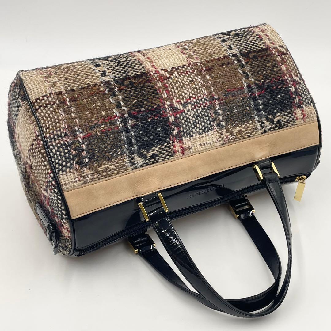 入手困難・美品✨BURBERRY ツイード ミニボストン ノバチェック 大容量