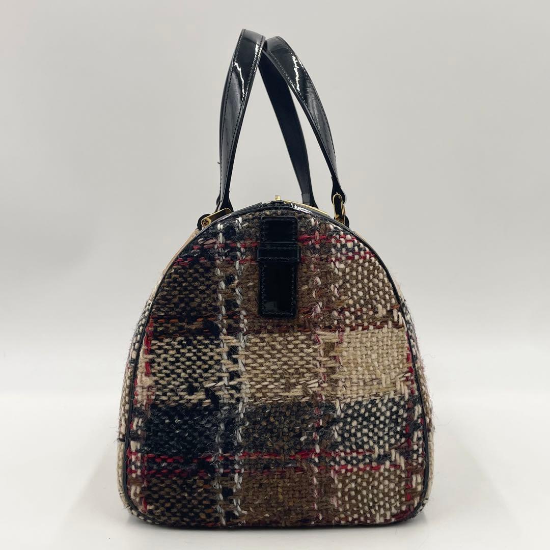 入手困難・美品✨BURBERRY ツイード ミニボストン ノバチェック 大容量