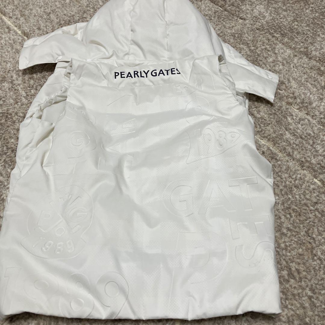 【2WAY】パーリーゲイツ ロゴダウン ベスト ホワイト フード サイズ0