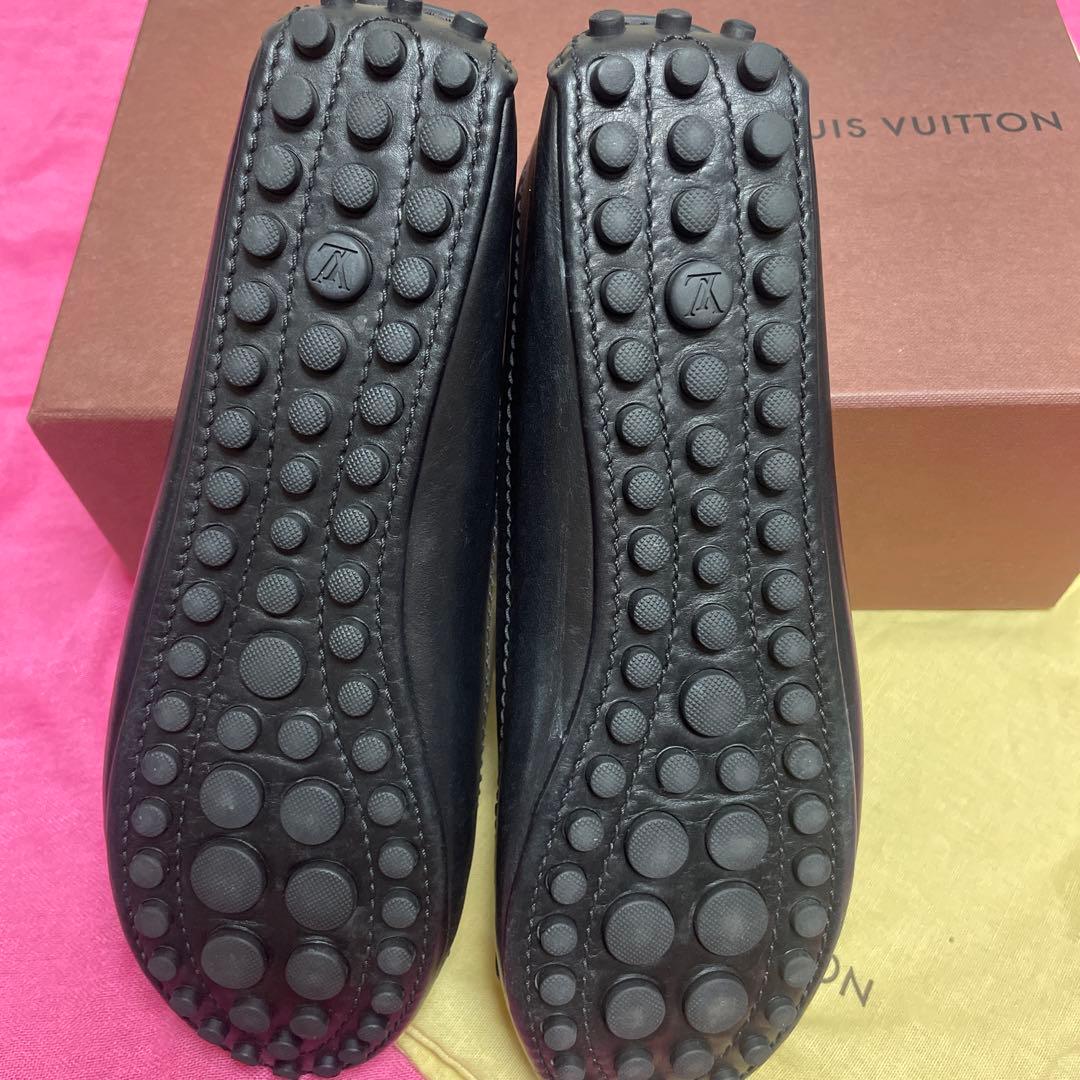 【極美品】ルイ・ヴィトン黒レザーフラットシューズ