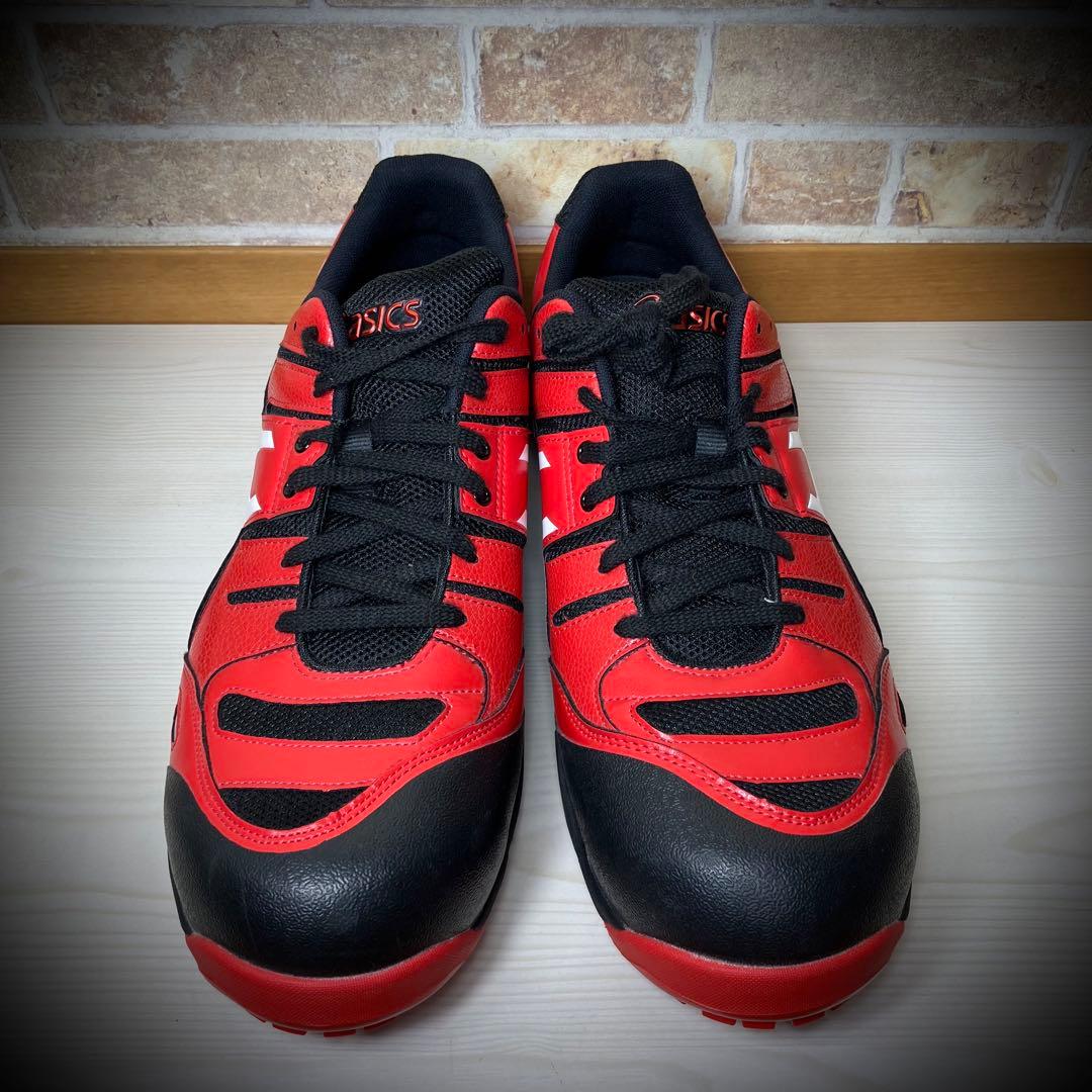 【廃番未使用】ASICS CP103 安全靴 レッド×ホワイト 大きいサイズ