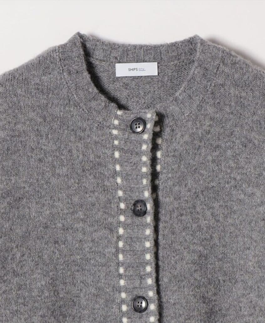 ぺぺ ステッチ デザイン ルーズ ニット カーディガン　SHIPS any