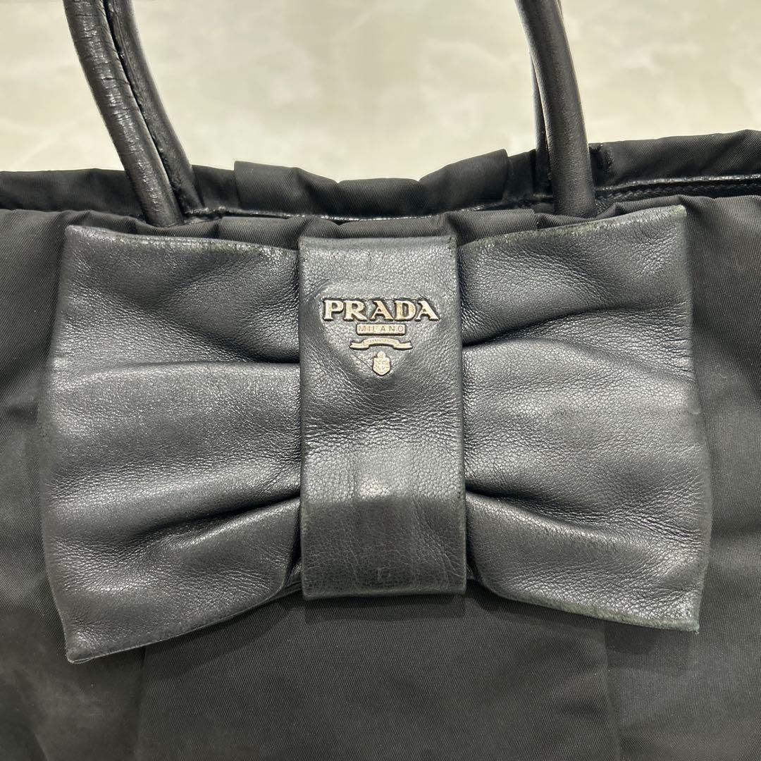 ★値下げ★　PRADA　ハンドバッグ　プラダ　リボン　トートバッグ　ナイロン