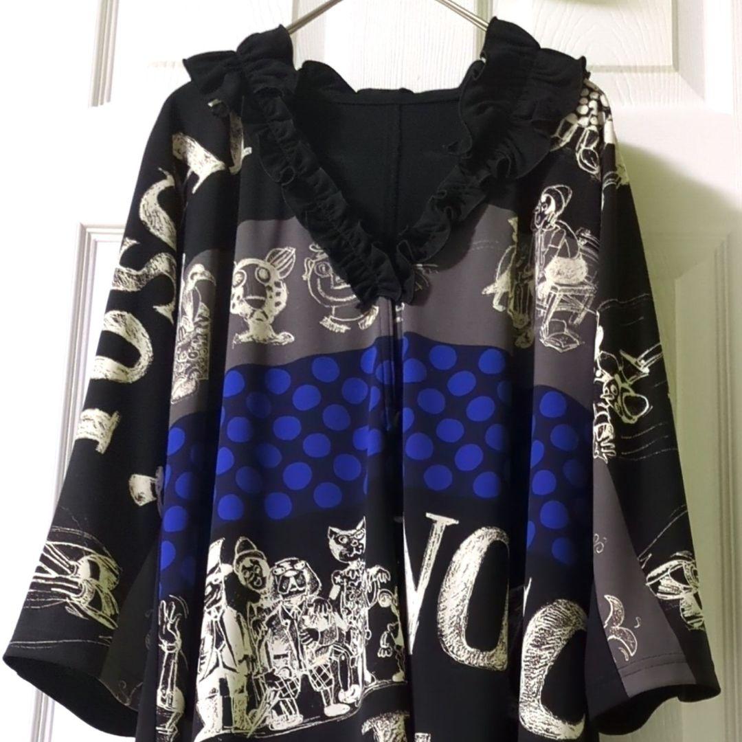 【専用】TOKUKO 1er VOL　前開きチュニック　ピノキオ　濃紺✕青ドット