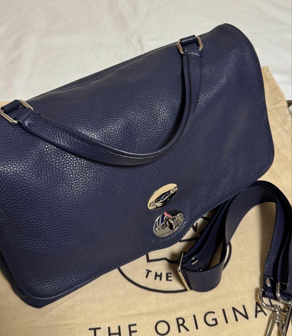 ◆イタリア製！ZANELLATO◆美品！『新型・ポスティーナ Ｍ＋』紺◆