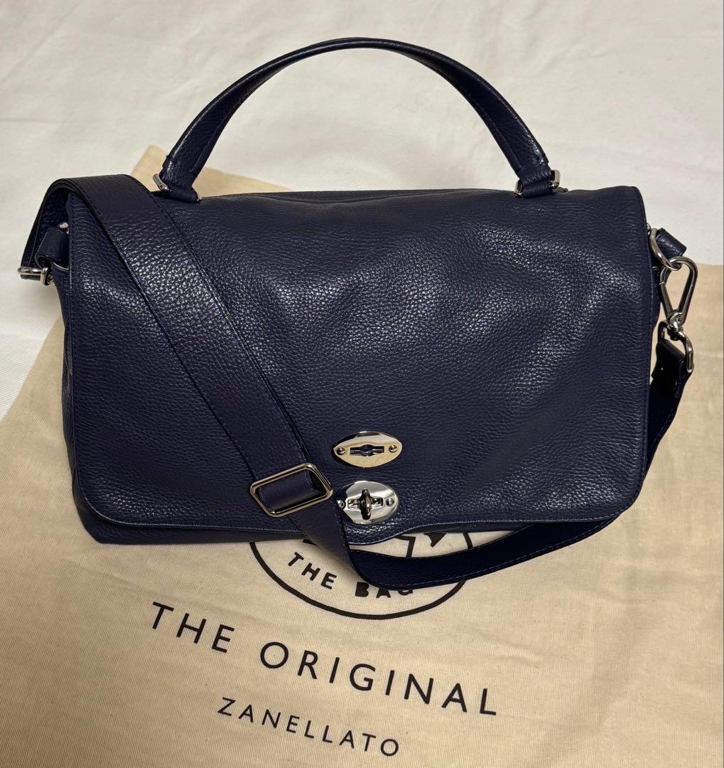 ◆イタリア製！ZANELLATO◆美品！『新型・ポスティーナ Ｍ＋』紺◆