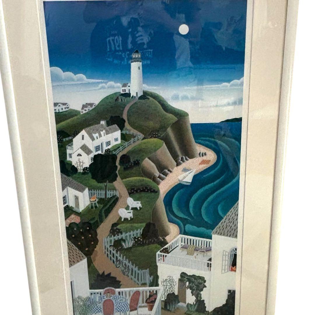 トーマス・マックナイト　ナンタケットの灯台 額入りポスター　アート　ヴィンテージ