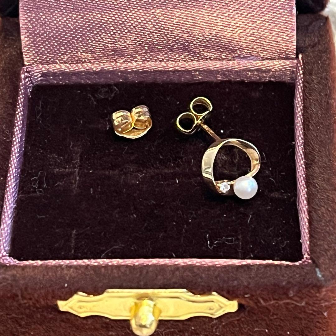 ete エテ　K10YG パール/ダイヤモンド ピアス　片方のみ