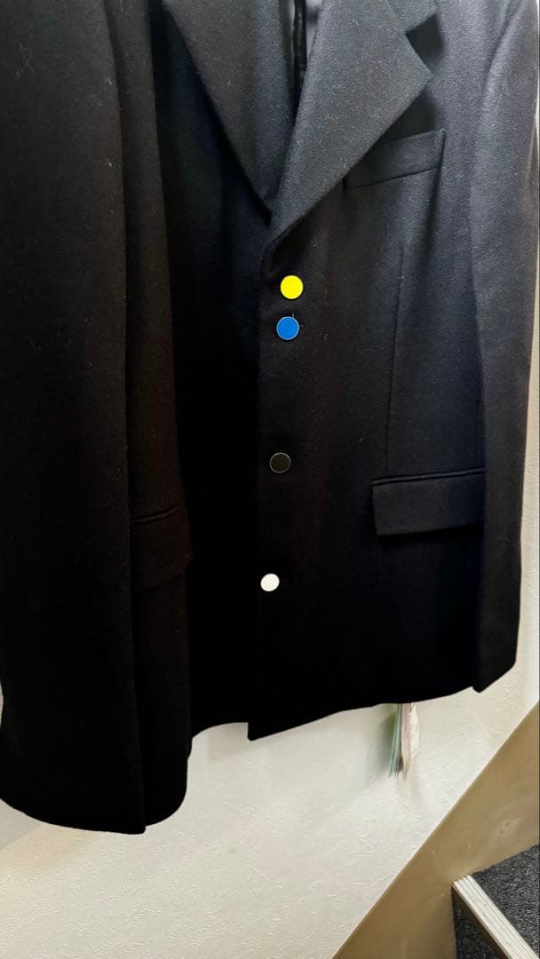 Off-White オフホワイト ブラック テーラードジャケット カラーボタン