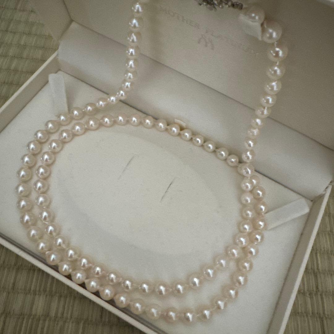 アコヤパール　ロングネックレス　82mm ホワイト系　silver