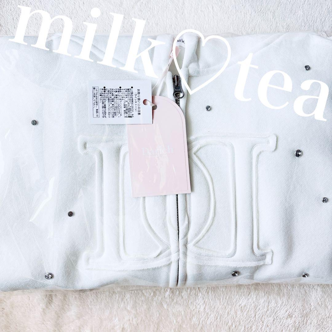 新品タグ付 ダーリッチ ホワイト フリー DDロゴビジュージップパーカー F