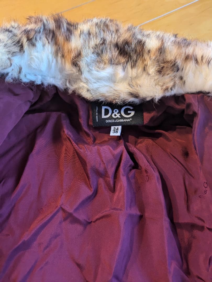 ドルガバジャケットロングヘアラビットファー襟