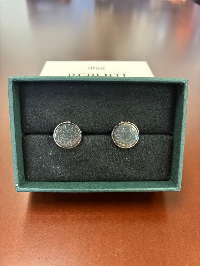 BERLUTI シルバー カフリンクス 箱付き