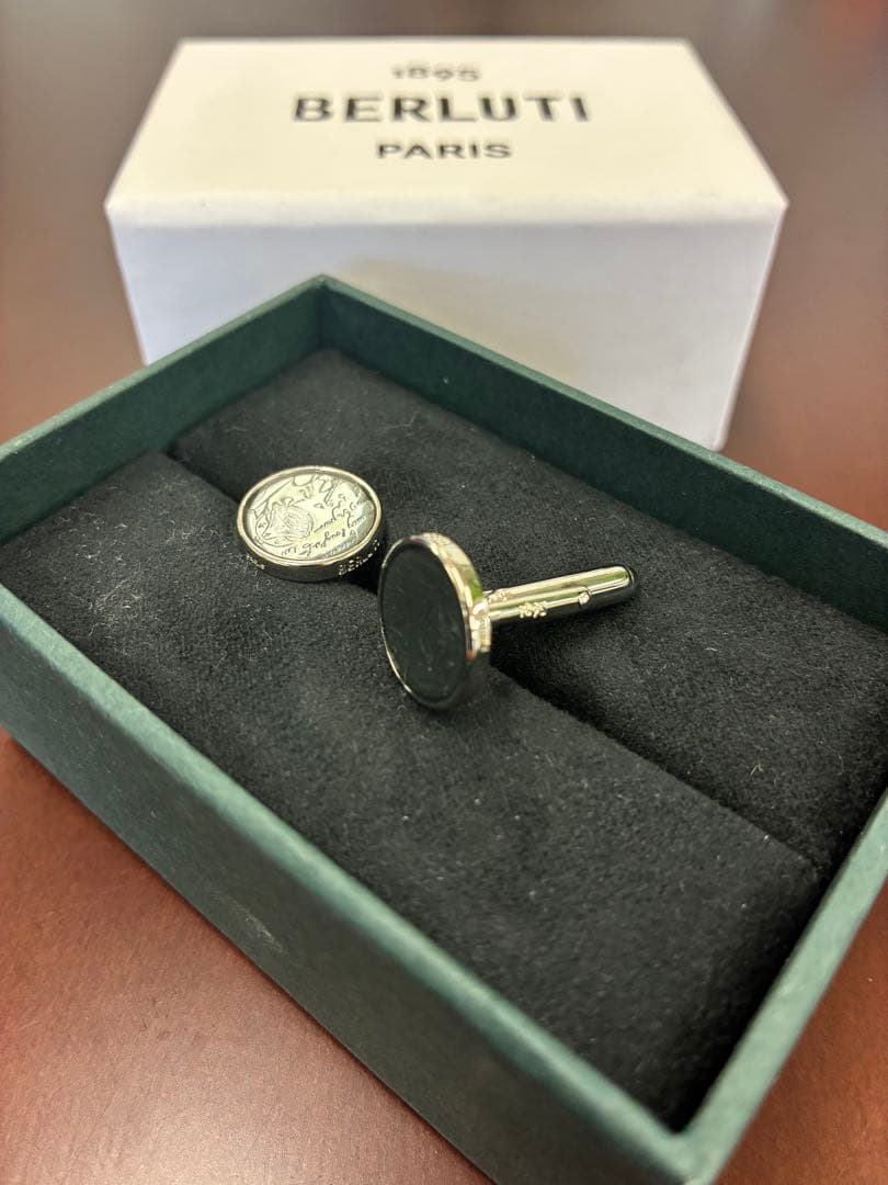 BERLUTI シルバー カフリンクス 箱付き