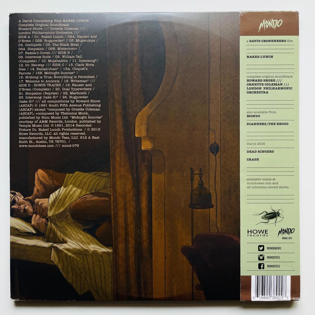 稀少限定 2LP レコード 裸のランチ Naked Lunch サウンドトラック